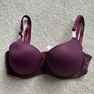 NEW NWT Victoria’s Secret PINK Wear Everywhere lightly lined bra, maroon/red 32C